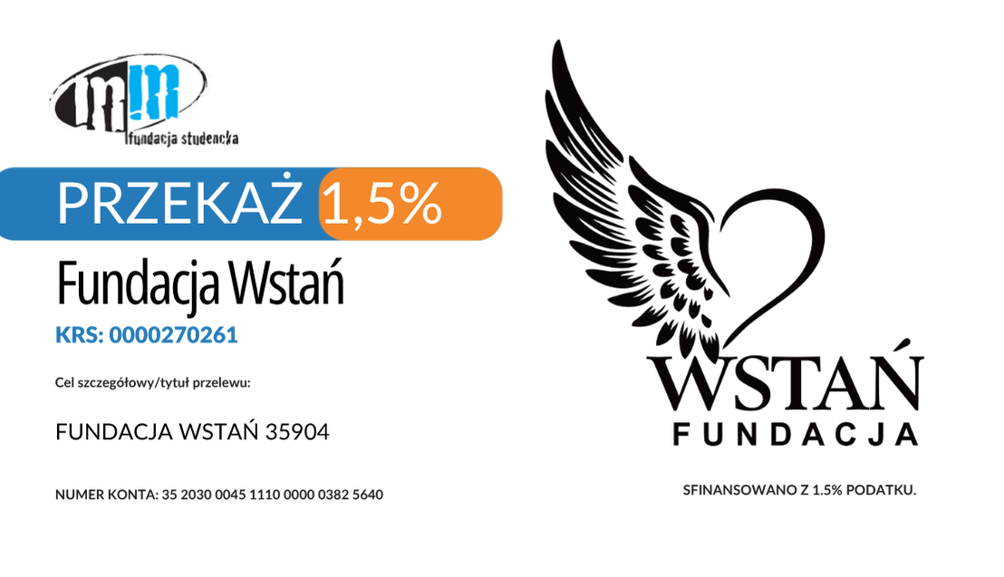 Fundacja Wstań - Przekaż 1,5% podatku - wstań.pl
